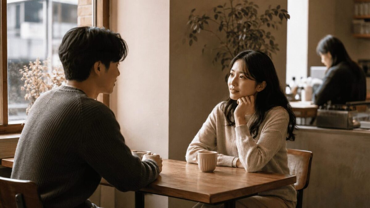 Two people meeting for the first time in Korea, where asking each other's age sets the tone of the relationship