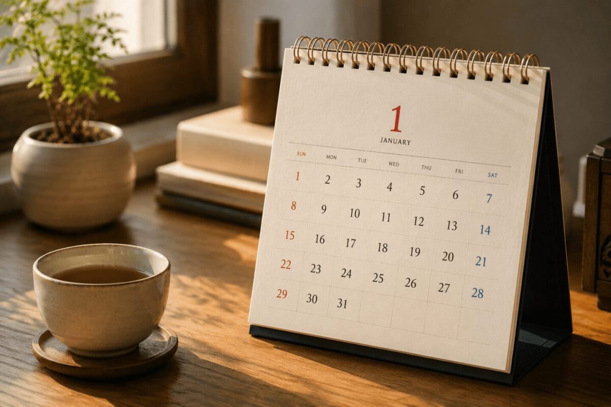 A January calendar, marking the day everyone in Korea traditionally ages up together under Korean age