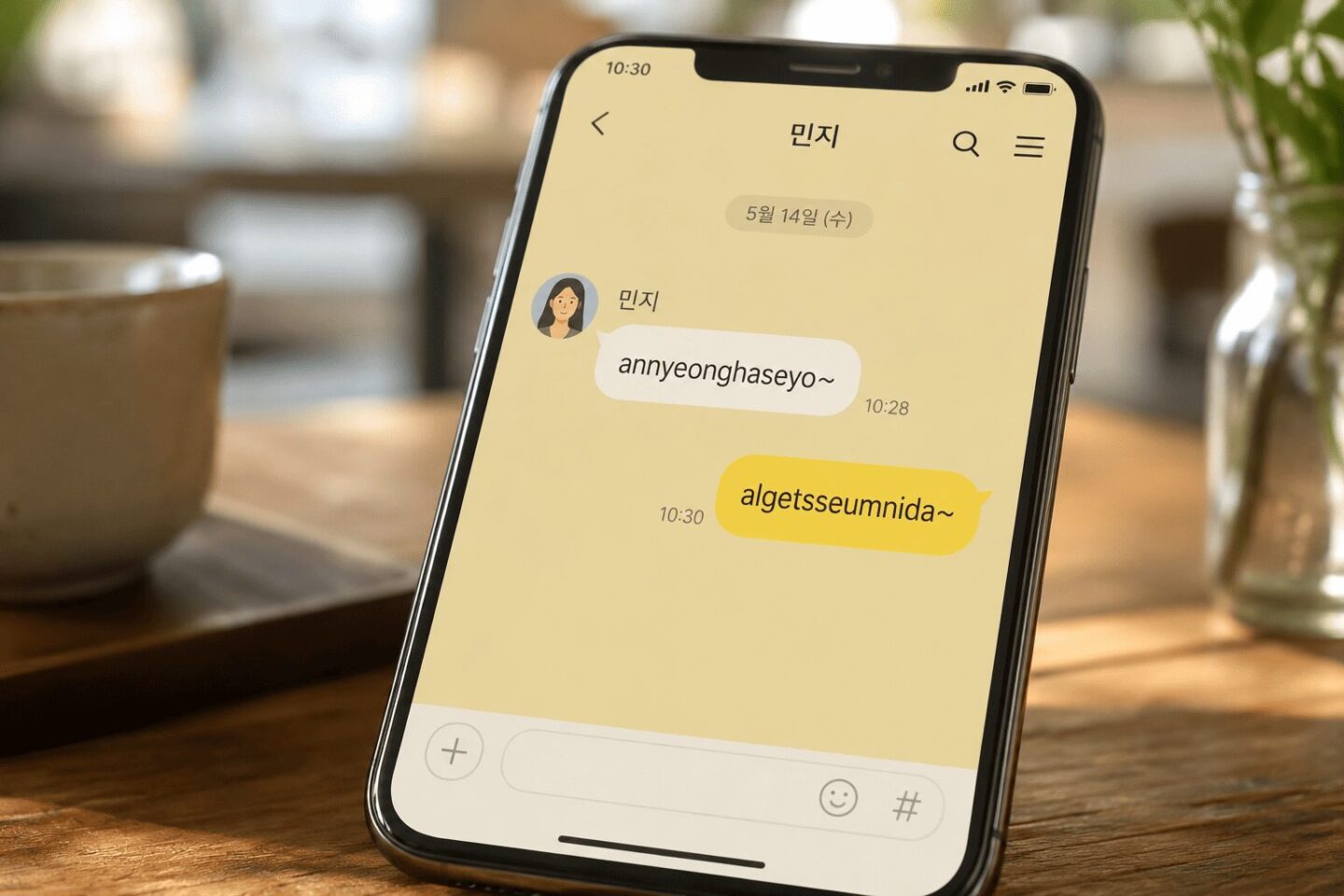 Korean messaging app showing what ~~~ means in a chat conversation