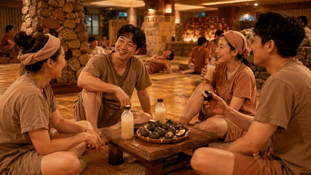 What does gungnyul mean in practice — sikhye and charcoal-baked eggs after a Korean jjimjilbang sauna session