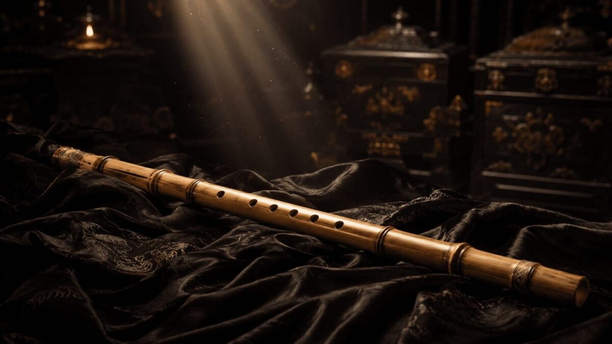 An artistic rendering of the Manpasikjeok, the legendary bamboo flute of Korea's Silla kingdom
