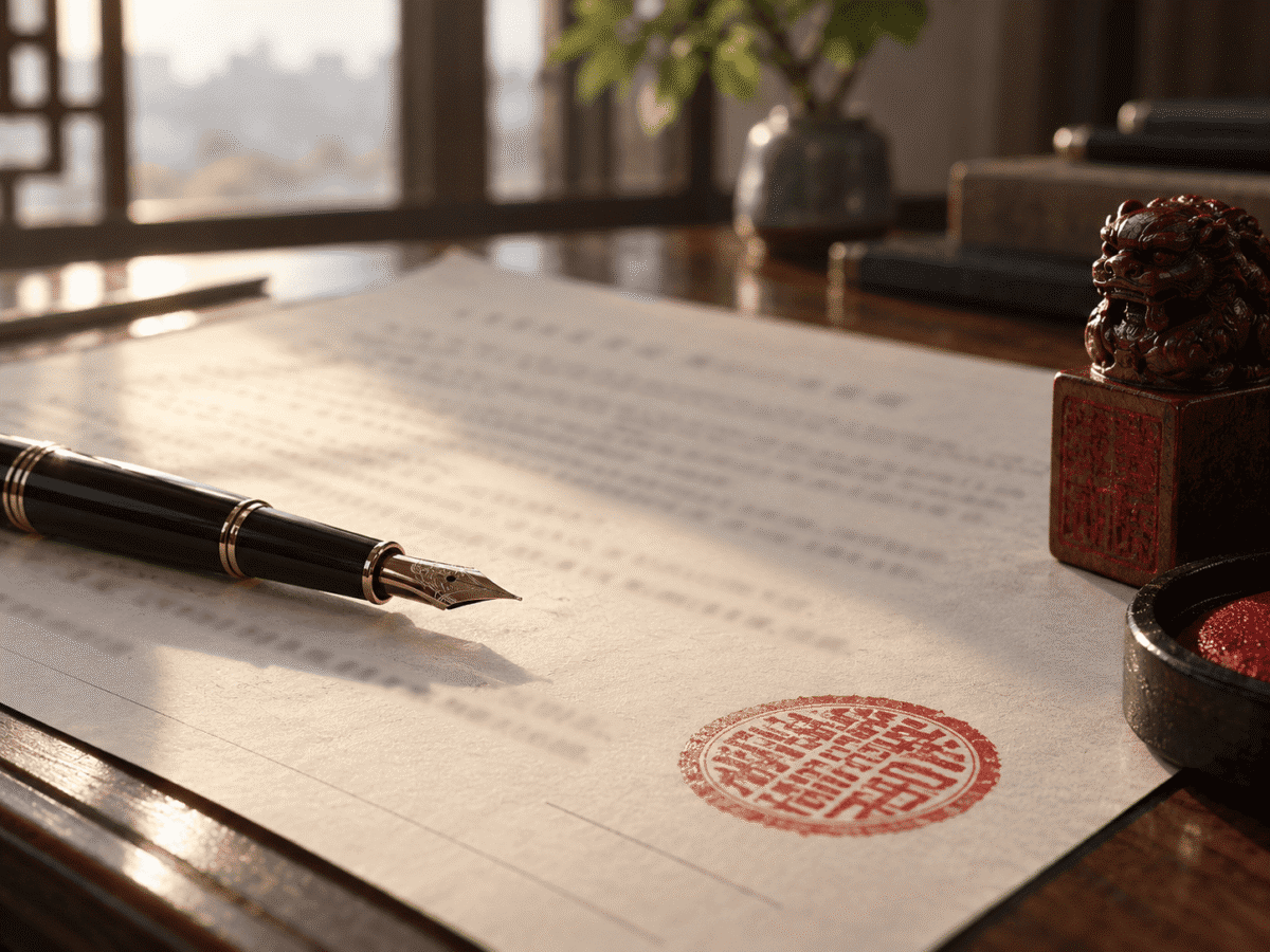 A contract with a red seal stamp, illustrating the gap and eul contract terms behind the word gapjil