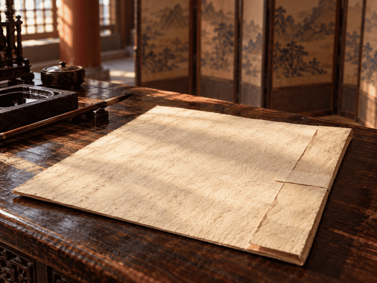 Folded and sealed Joseon exam sheet used for blind grading to stop Korean exam cheating